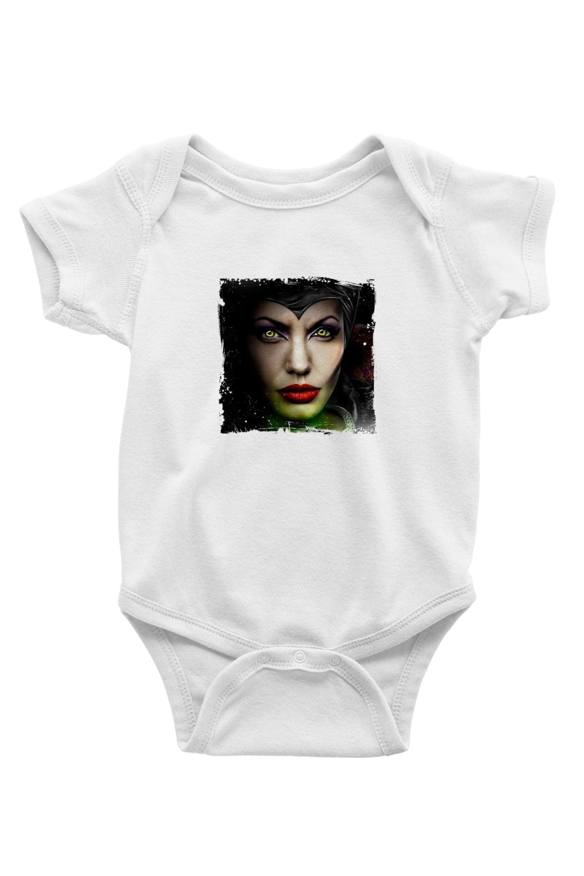 Angelina Jolie Unisex Baskılı Beyaz Bebek Body - Zıbın