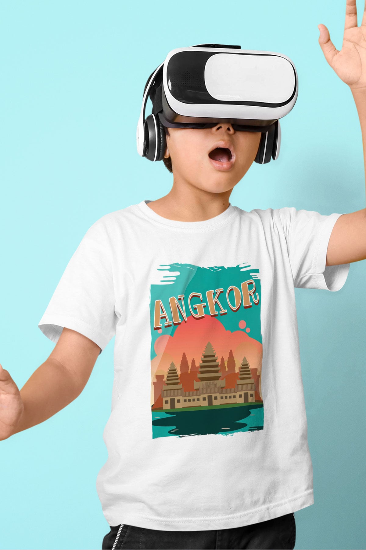 Angkor Vat Beyaz Unisex Çocuk Tişört