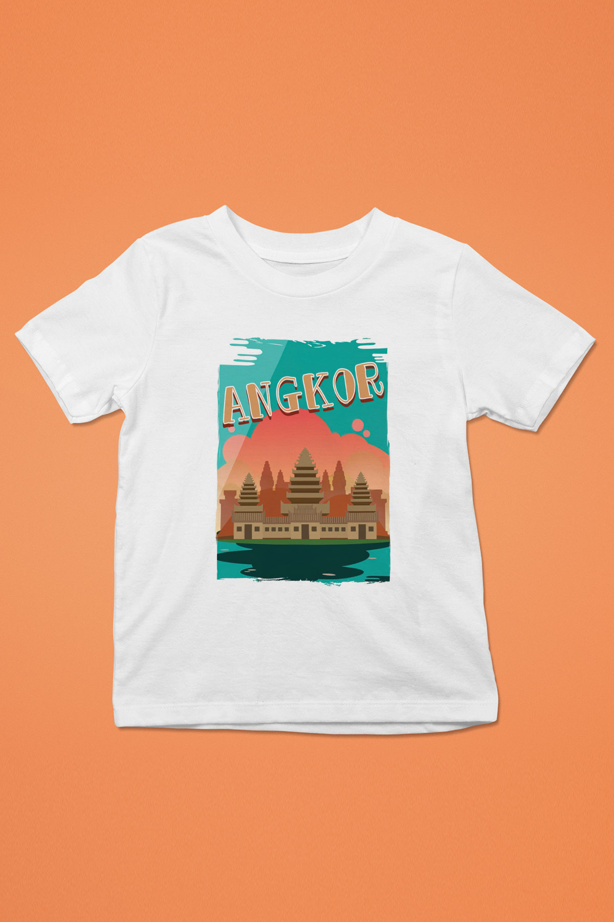 Angkor Vat Beyaz Unisex Çocuk Tişört