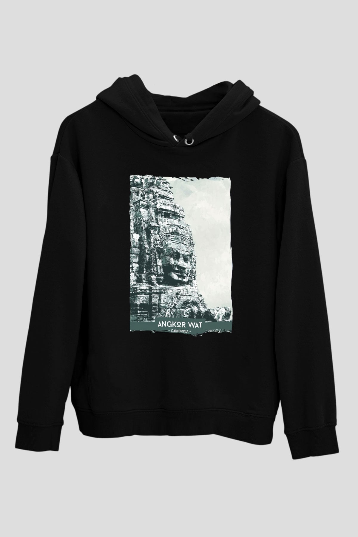 Angkor Vat Siyah Unisex Hoodie