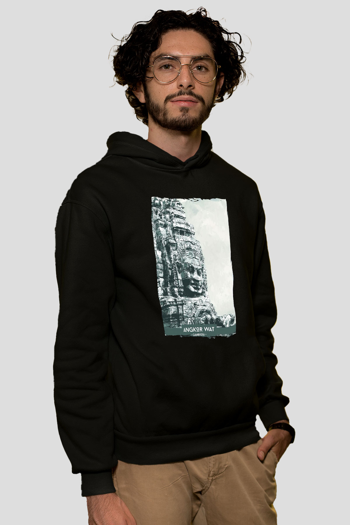 Angkor Vat Siyah Unisex Hoodie