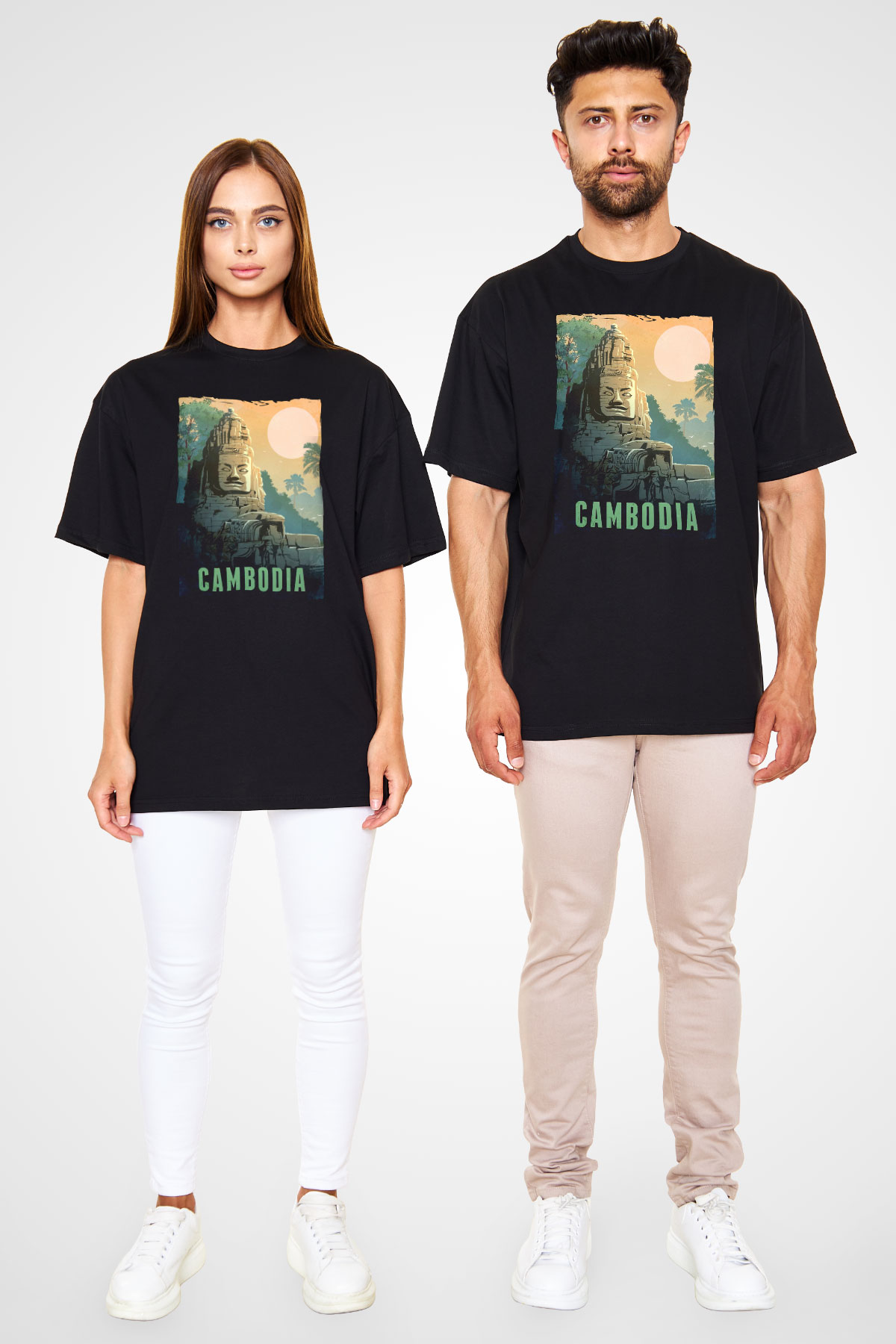 Angkor Vat Siyah Unisex Tişört T-Shirt - TişörtFabrikası