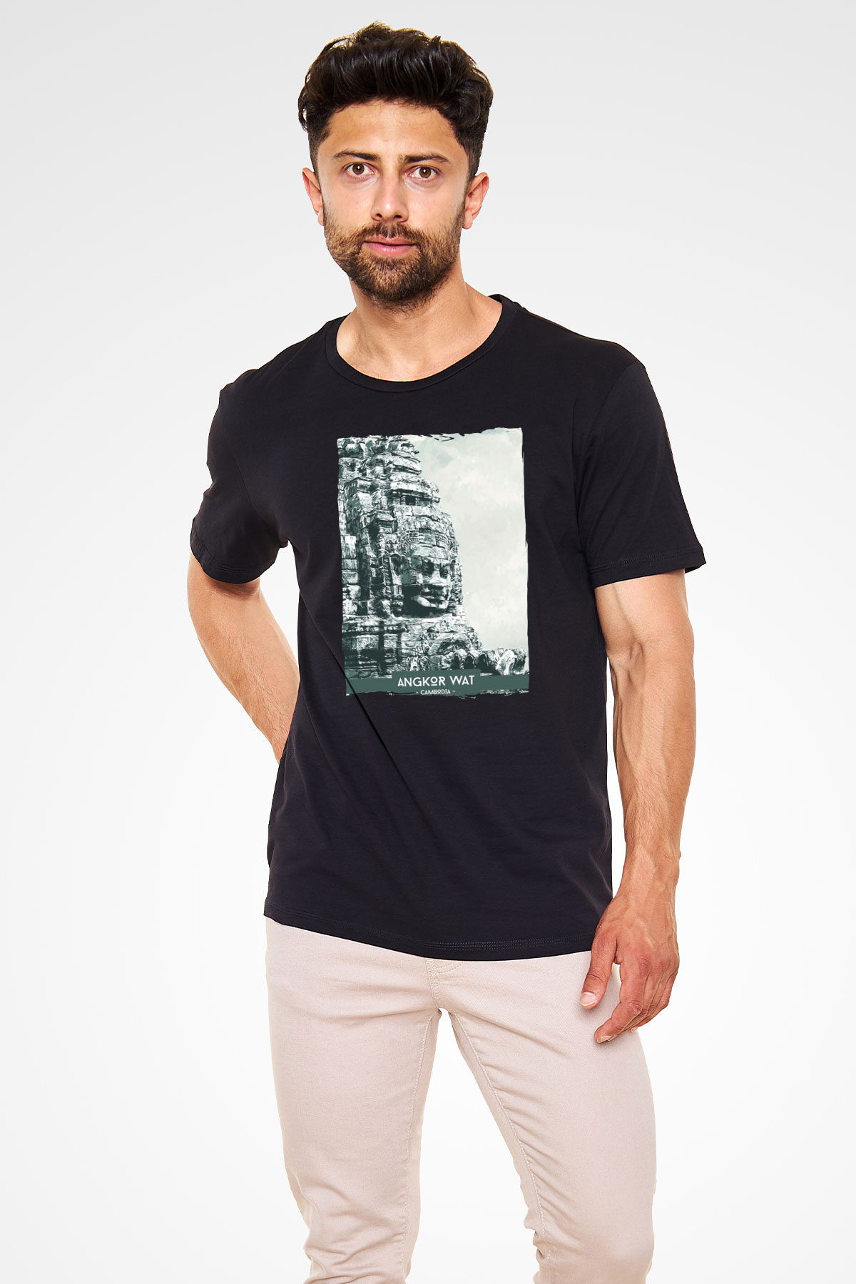 Angkor Vat Siyah Unisex Tişört T-Shirt - TişörtFabrikası