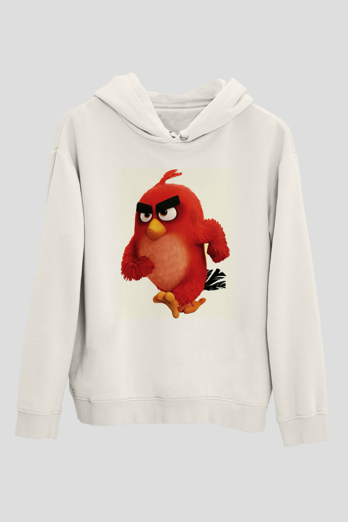 Angry Birds Beyaz Unisex Kapşonlu Sweatshirt
