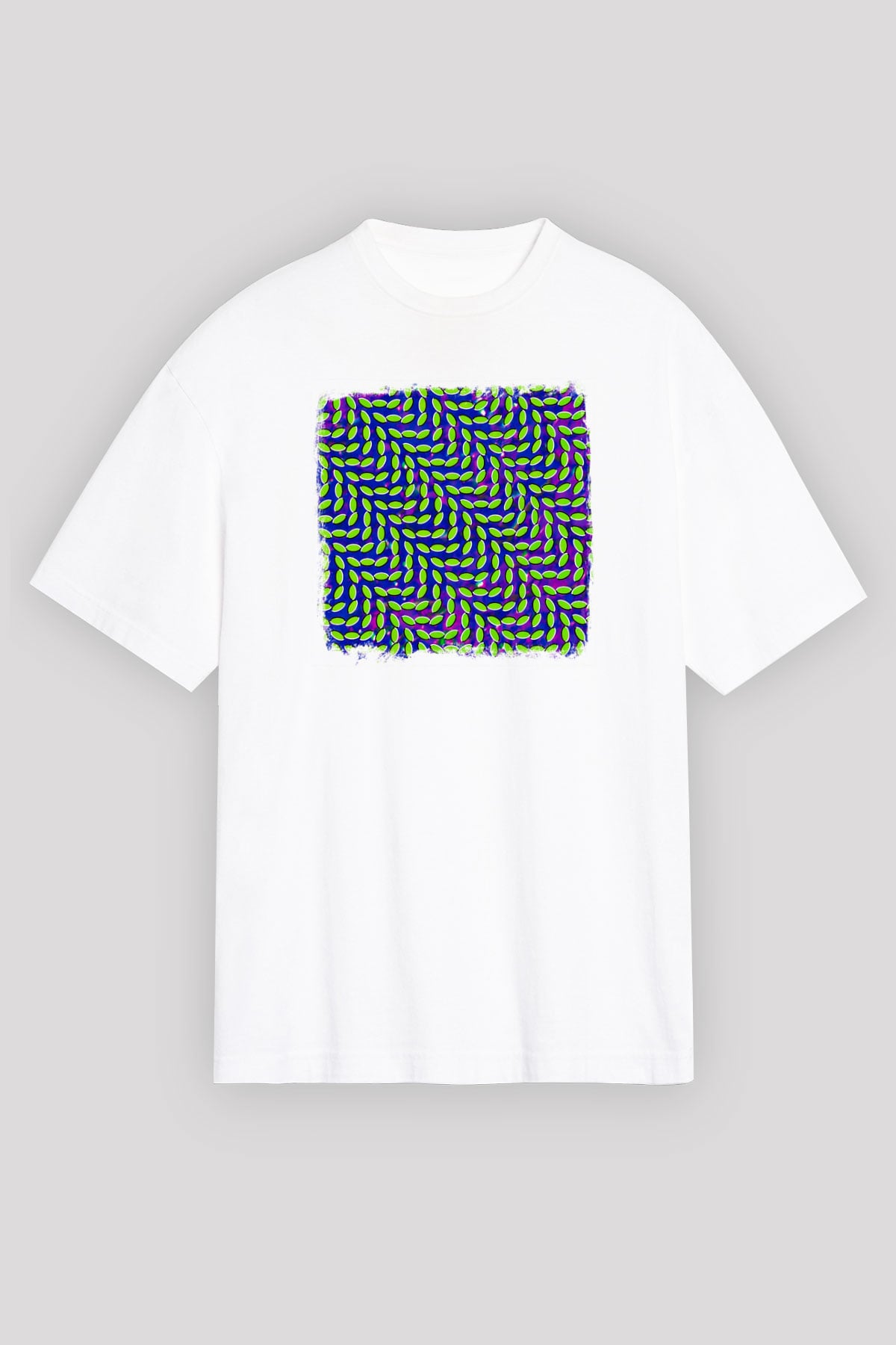 Animal Collective Baskılı Unisex Beyaz Oversize Tişört
