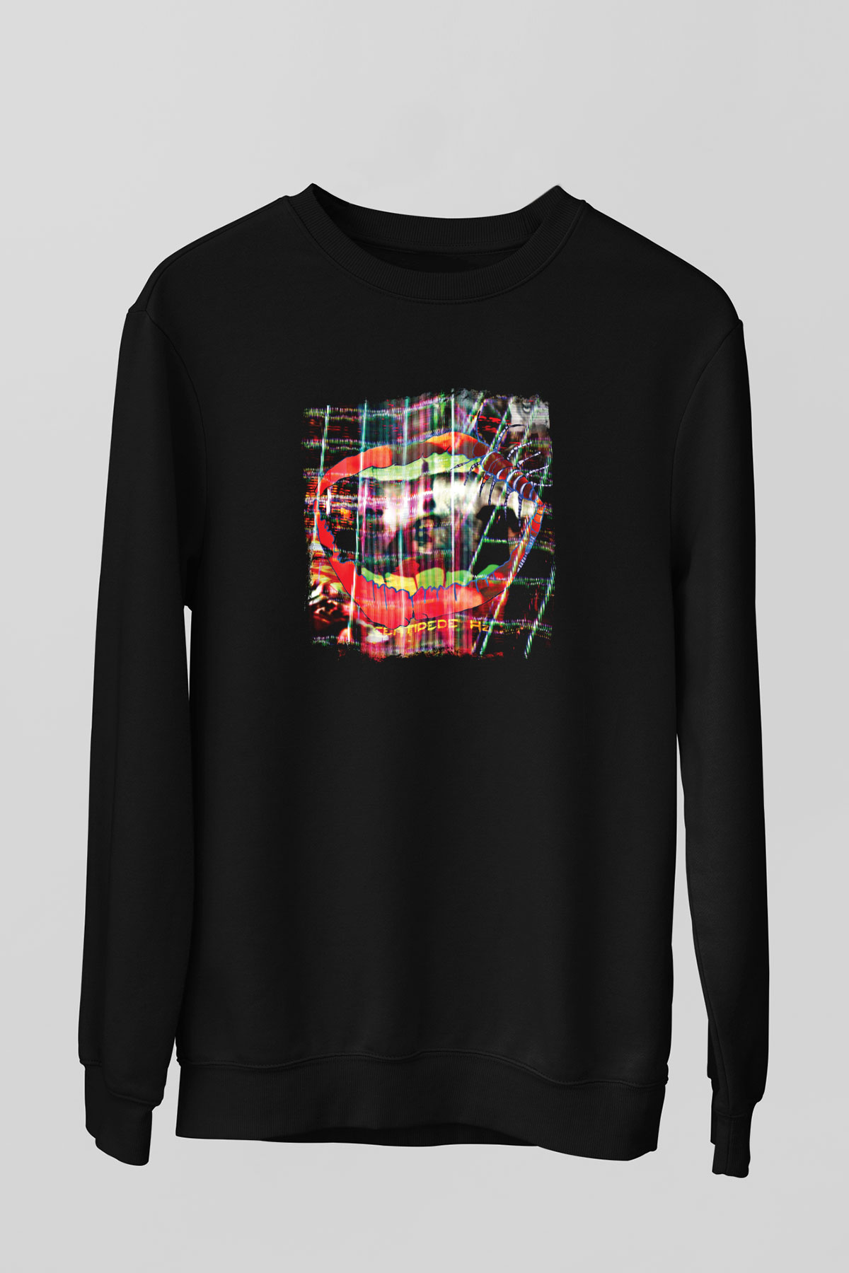 Animal Collective Baskılı Unisex Siyah Sweatshirt