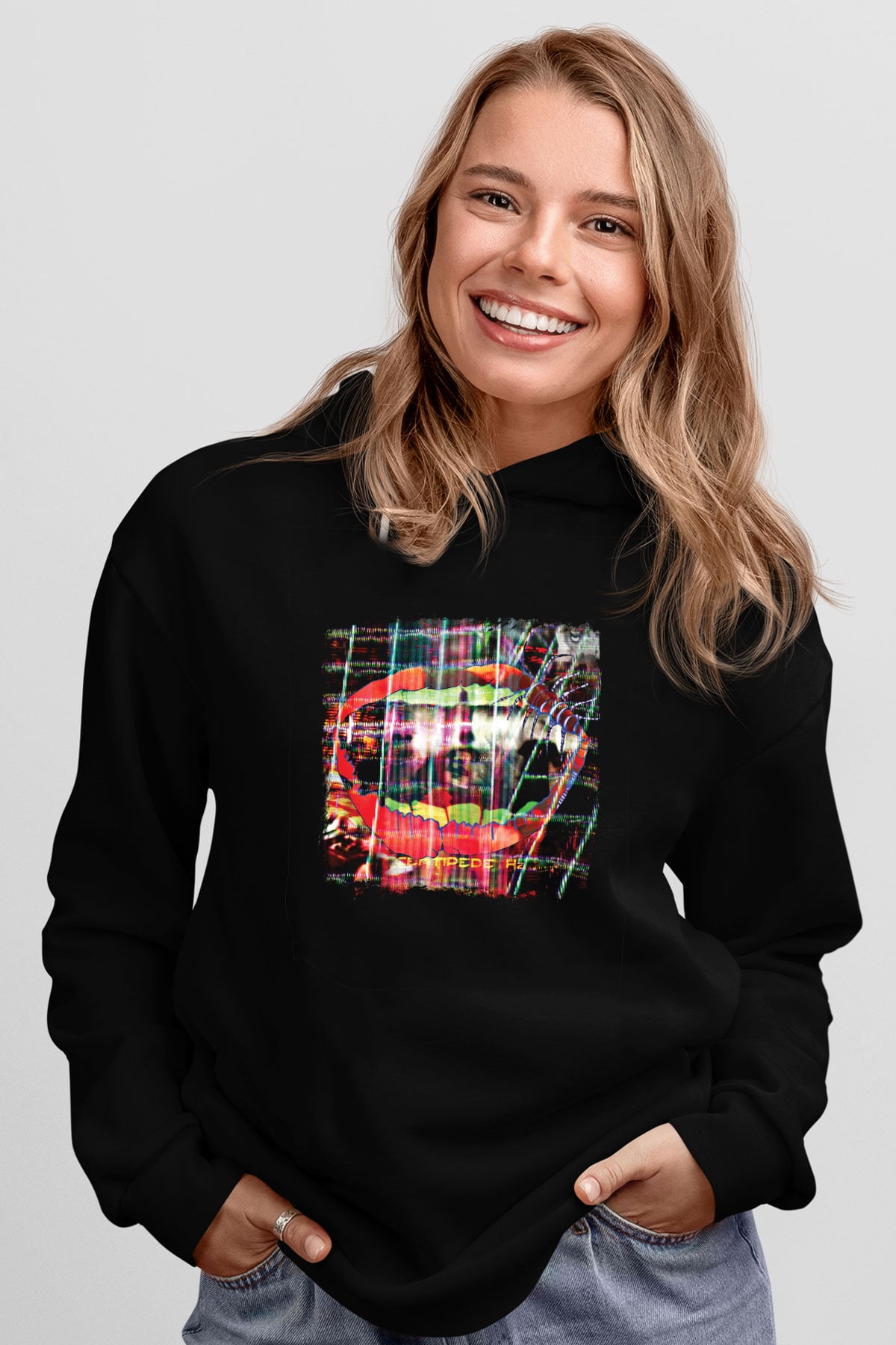 Animal Collective Baskılı Unisex Siyah Hoodie