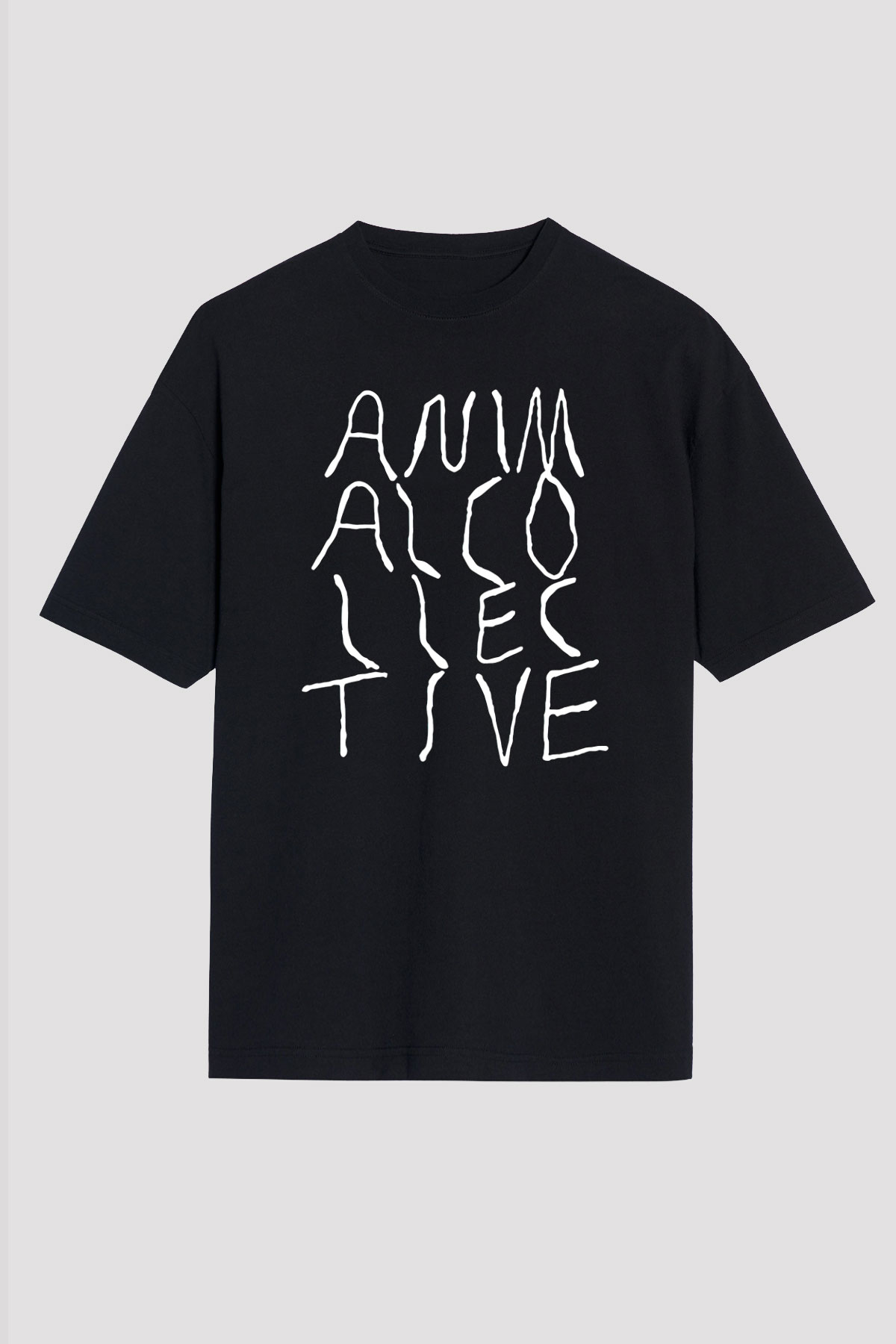 Animal Collective Siyah Unisex Oversize Tişört T-Shirt