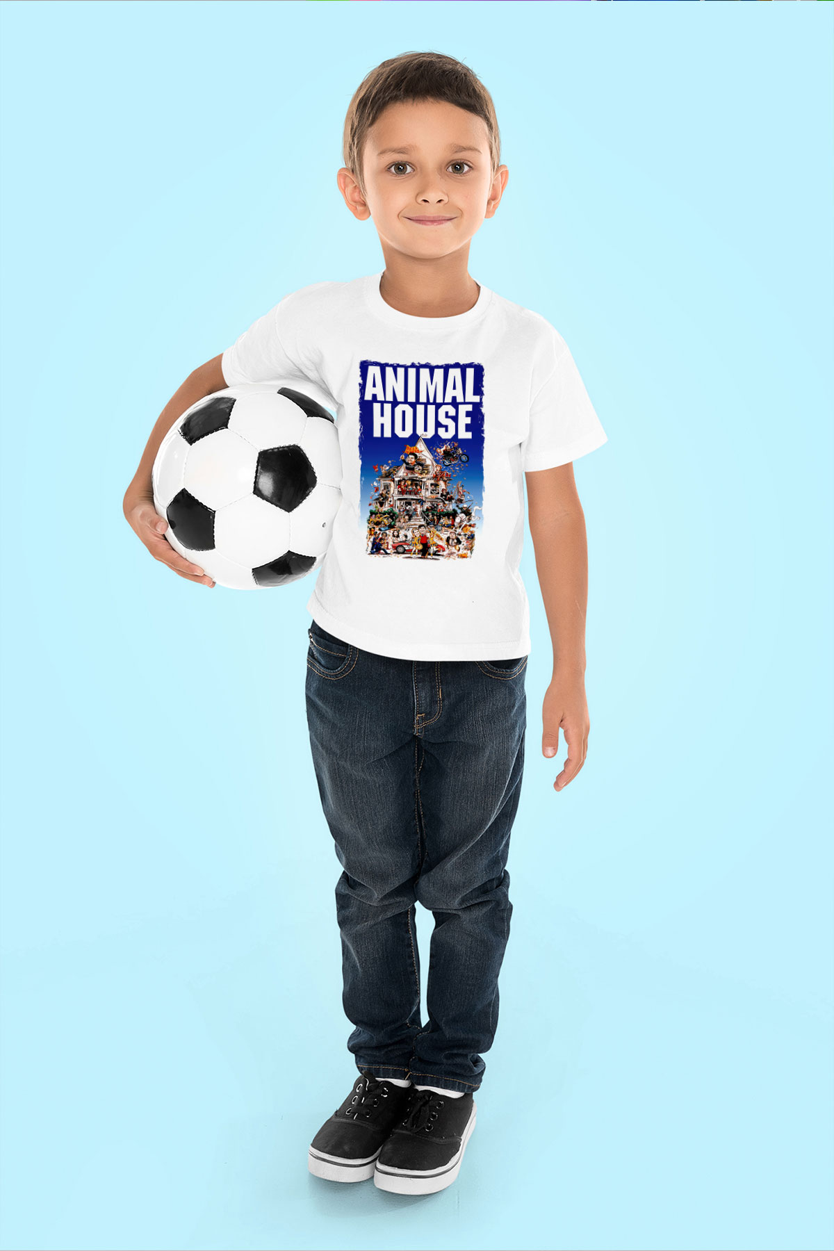 Animal House Beyaz Unisex  Çocuk Tişört