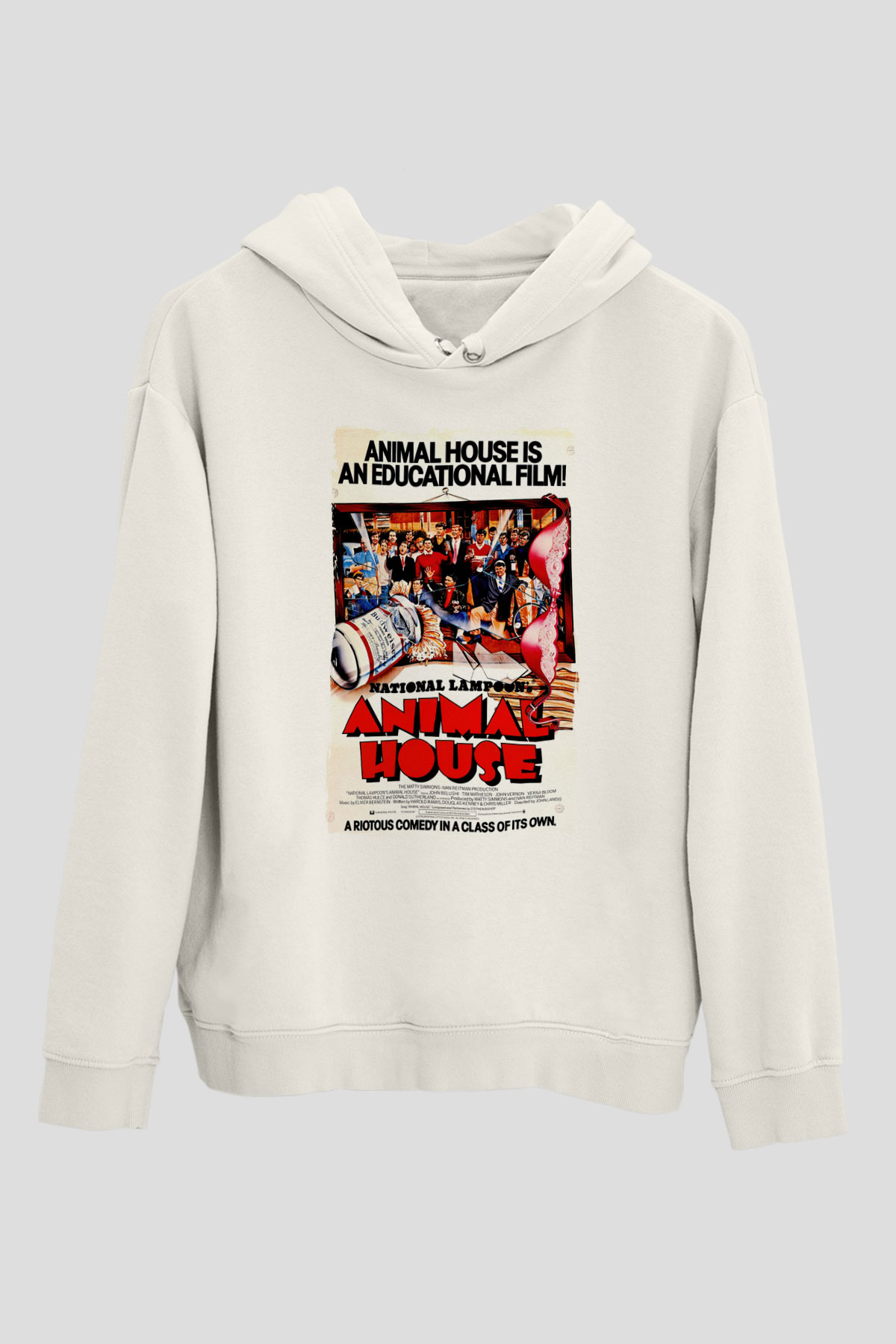 Animal House Beyaz Unisex Hoodie