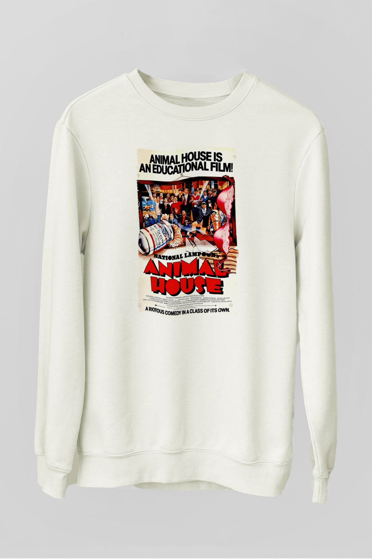 Animal House Beyaz Unisex  Sweatshirt