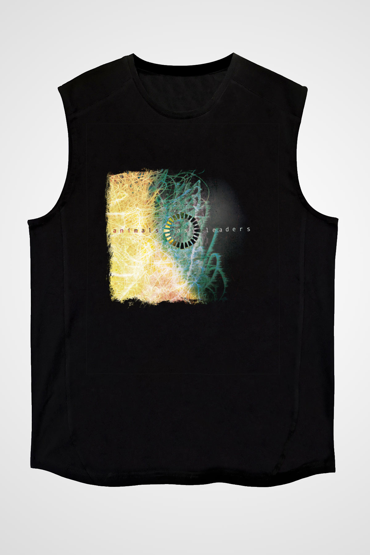 Animals as Leaders Baskılı Unisex Siyah Kolsuz Tişört