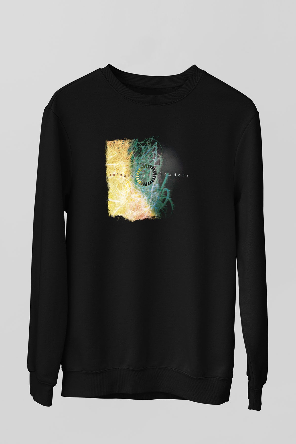 Animals as Leaders Baskılı Unisex Siyah Sweatshirt
