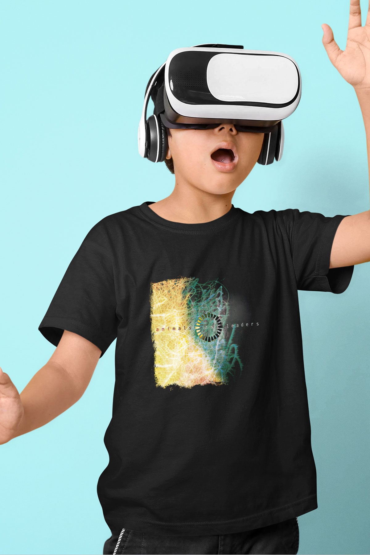 Animals as Leaders Baskılı Unisex Siyah Çocuk Tişört