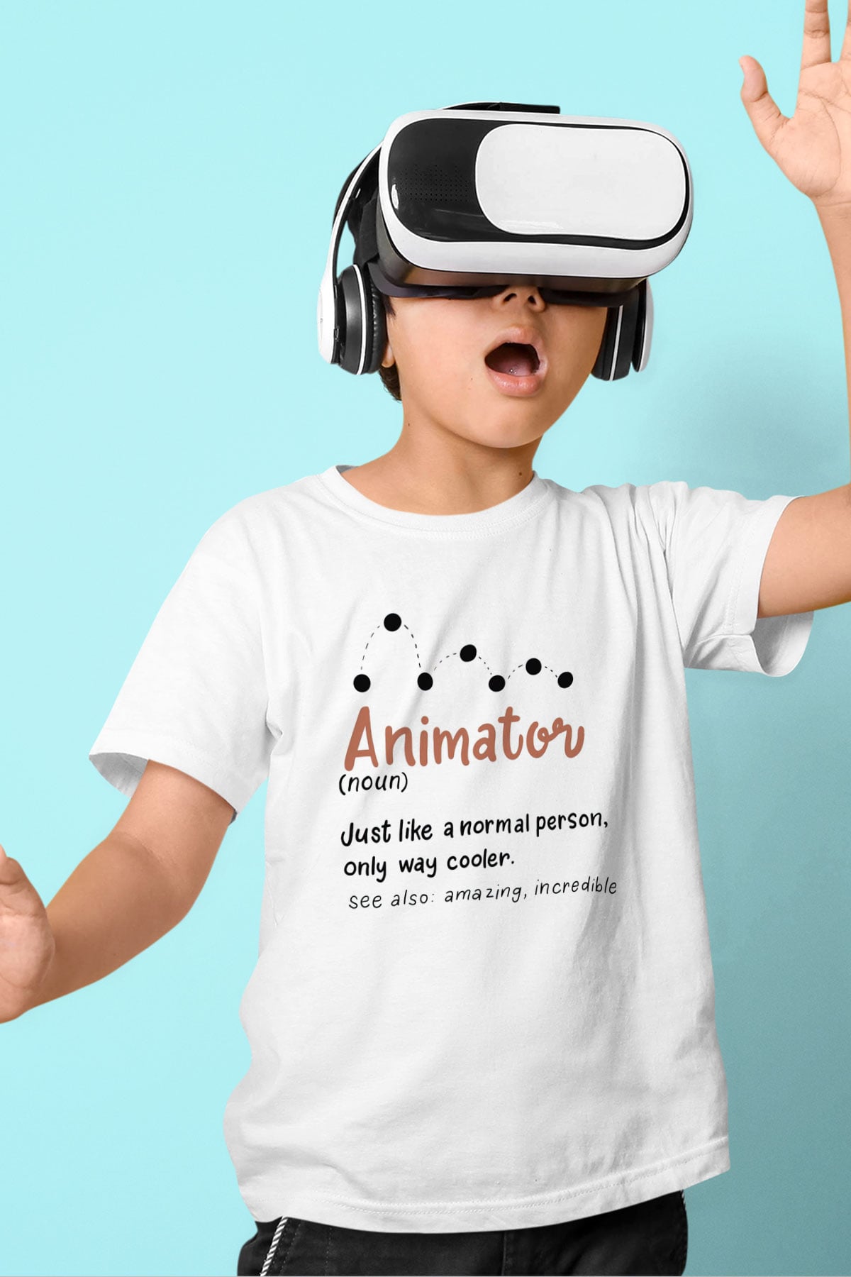 Animatör Beyaz Unisex Çocuk Tişört