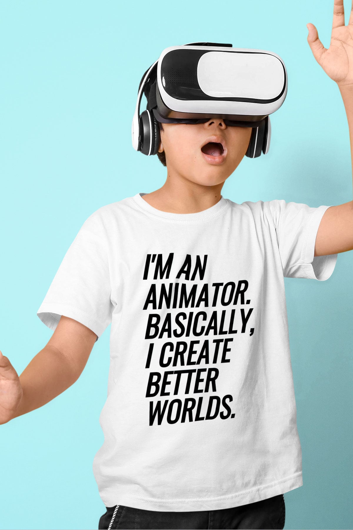 Animatör Beyaz Unisex Çocuk Tişört