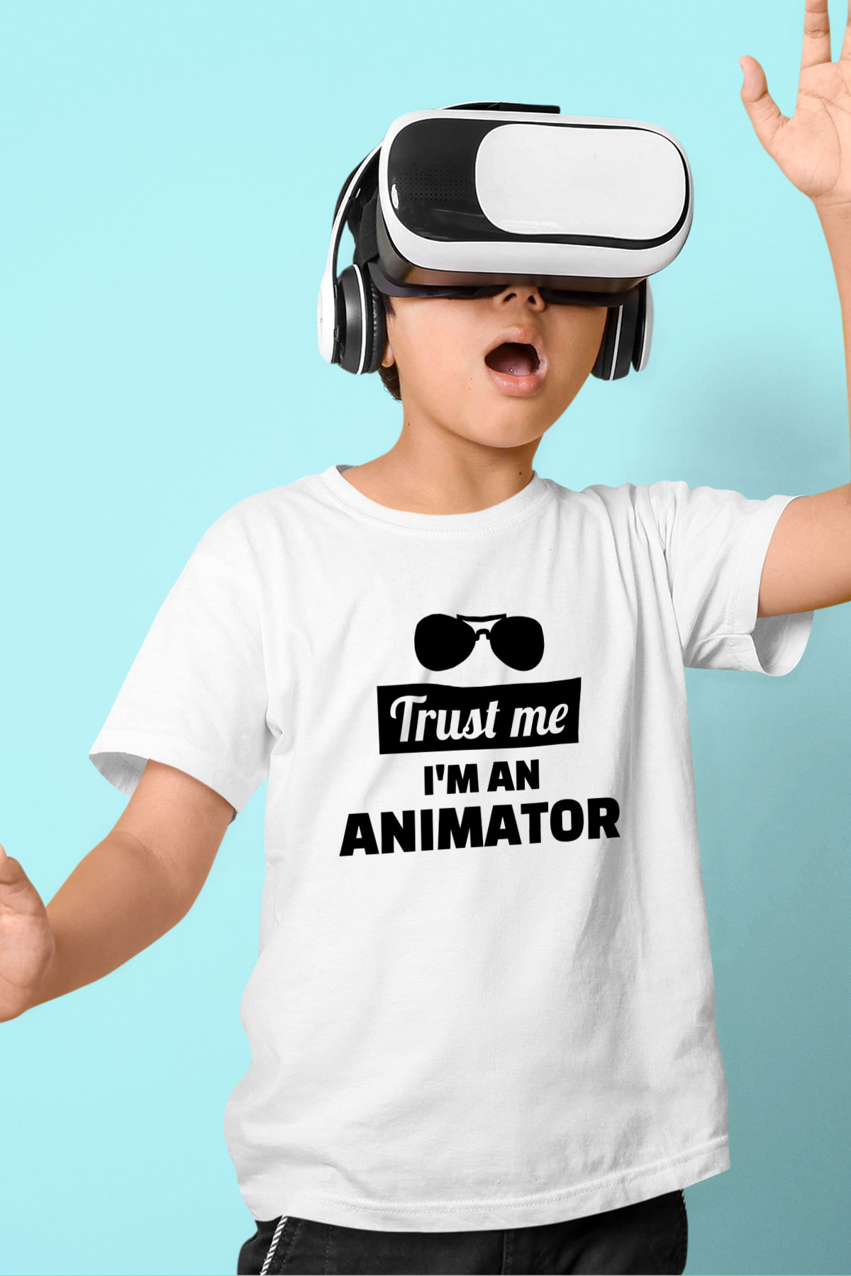 Animatör Beyaz Unisex Çocuk Tişört