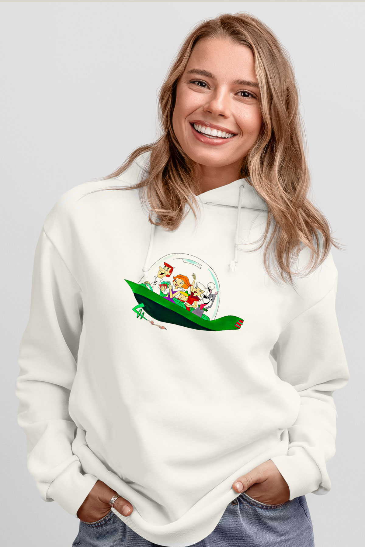 Animatör Beyaz Unisex Hoodie