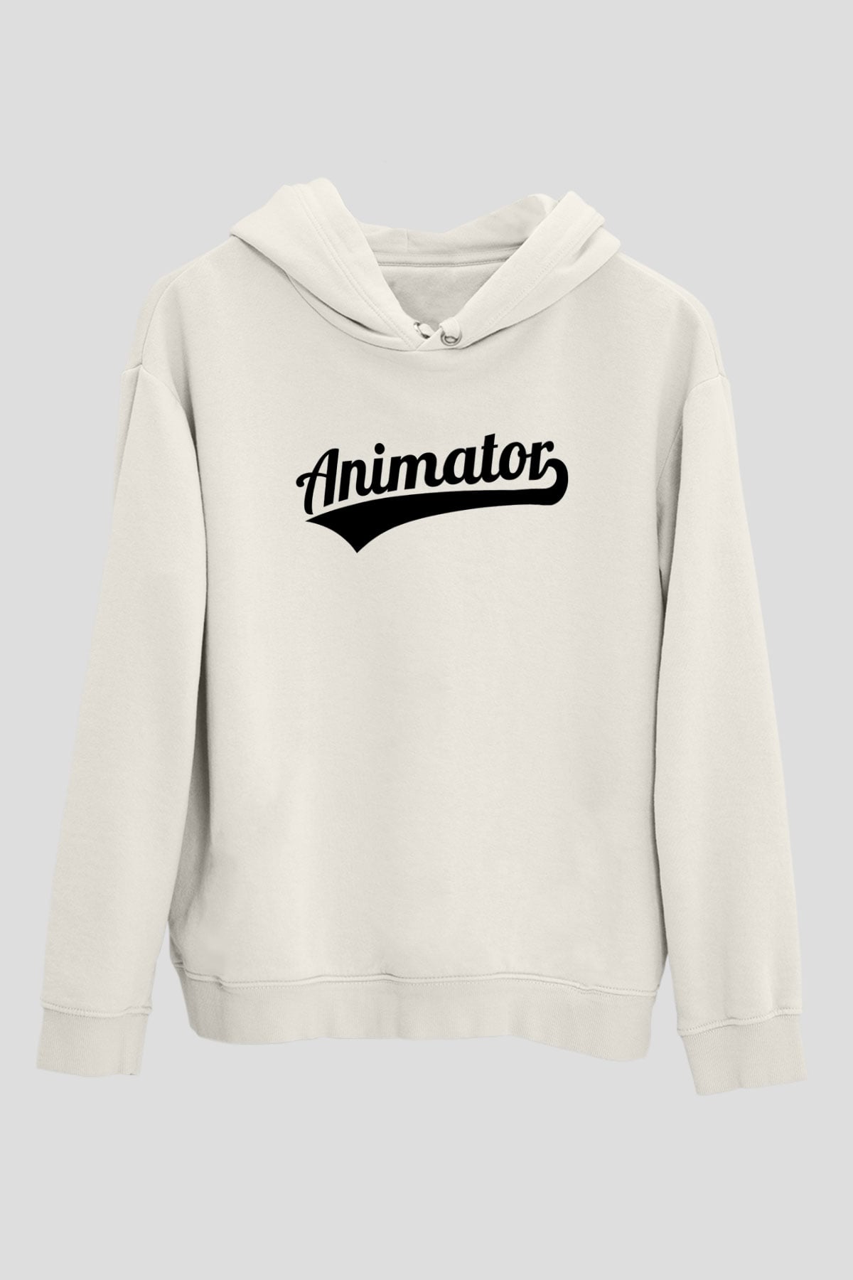Animatör Beyaz Unisex Kapüşonlu Sweatshirt