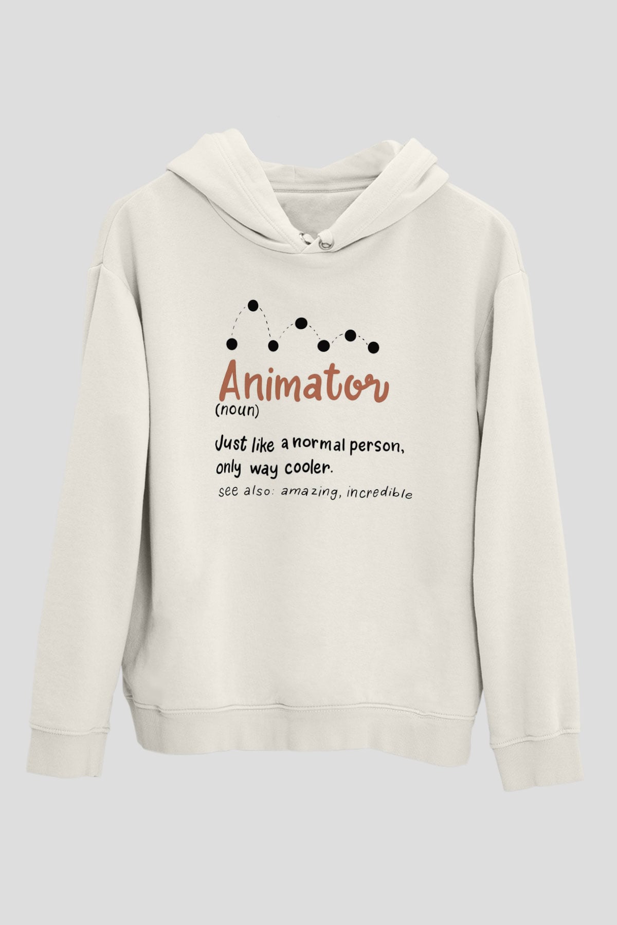 Animatör Beyaz Unisex Kapüşonlu Sweatshirt