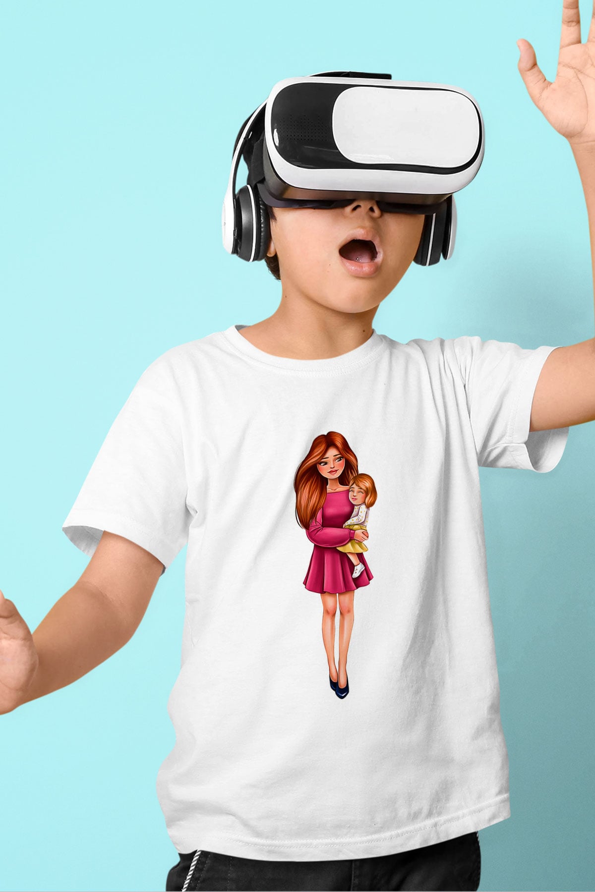 Anneler Günü Baskılı Beyaz Unisex Beyaz Çocuk Tişört - Tshirt