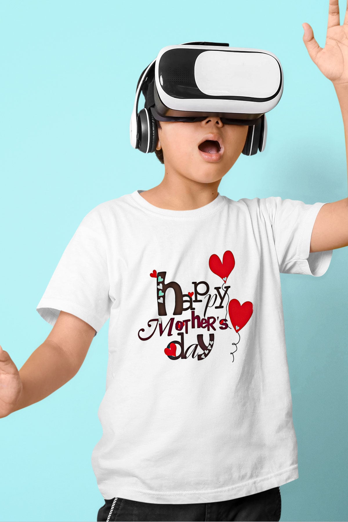 Anneler Günü Baskılı Beyaz Unisex Beyaz Çocuk Tişört - Tshirt