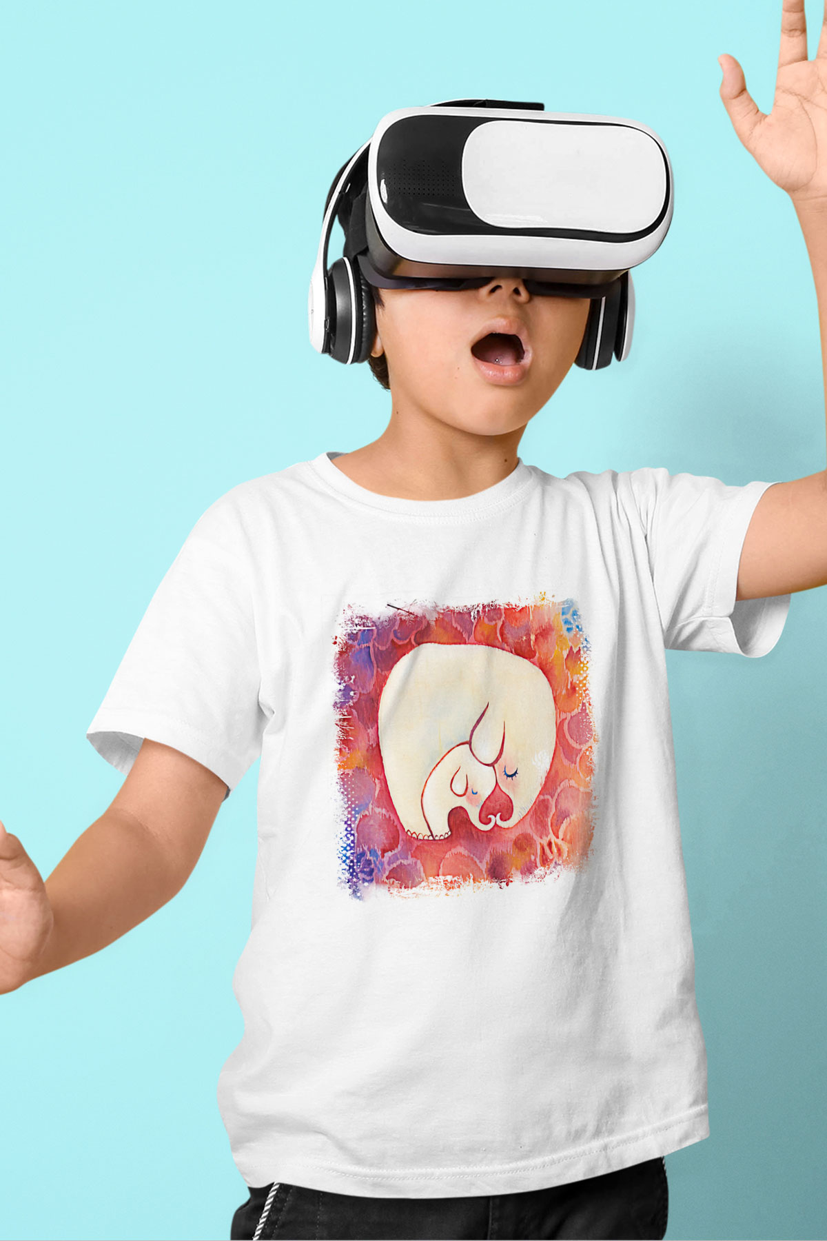 Anneler Günü Baskılı Beyaz Unisex Beyaz Çocuk Tişört - Tshirt