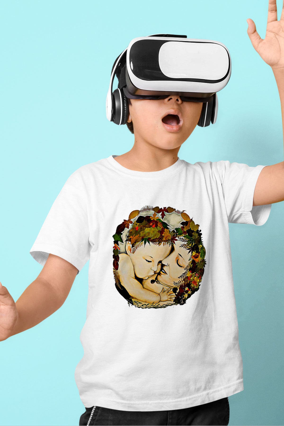 Anneler Günü Baskılı Beyaz Unisex Beyaz Çocuk Tişört - Tshirt