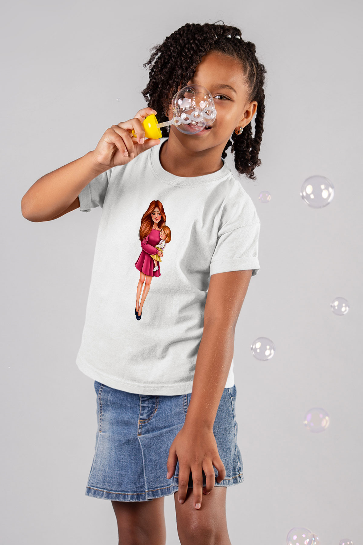 Anneler Günü Baskılı Beyaz Unisex Beyaz Çocuk Tişört - Tshirt