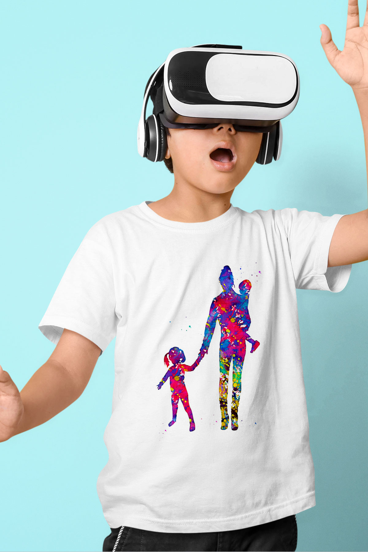 Anneler Günü Baskılı Beyaz Unisex Beyaz Çocuk Tişört - Tshirt