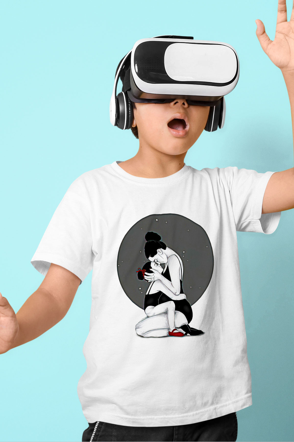 Anneler Günü Baskılı Beyaz Unisex Beyaz Çocuk Tişört - Tshirt