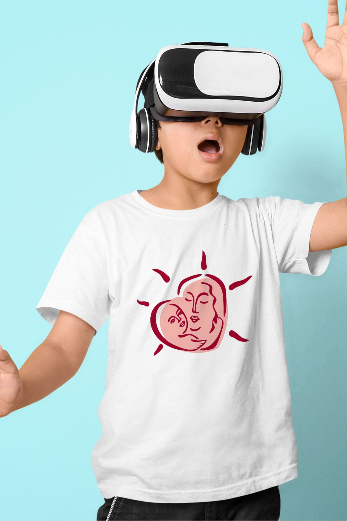 Anneler Günü Baskılı Beyaz Unisex Çocuk Tişört