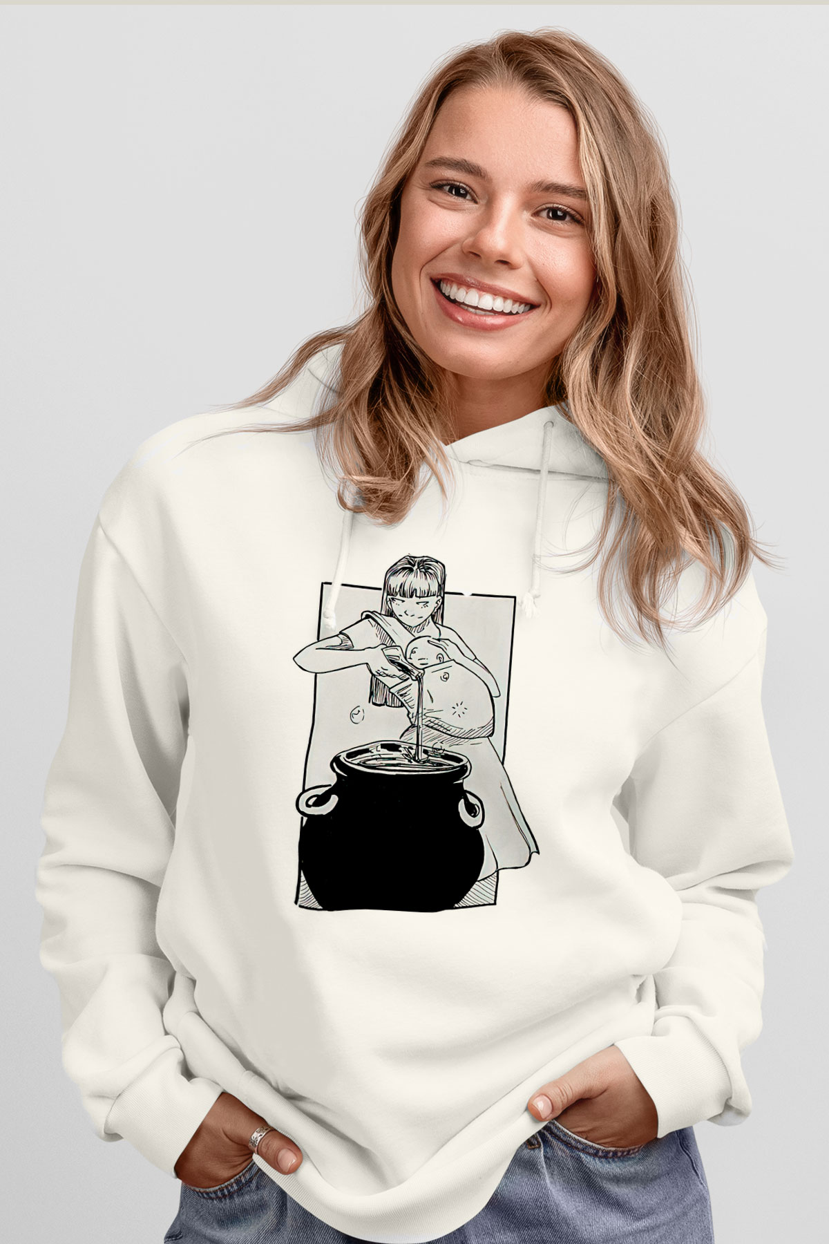 Anneler Günü Baskılı Beyaz Unisex Hoodie