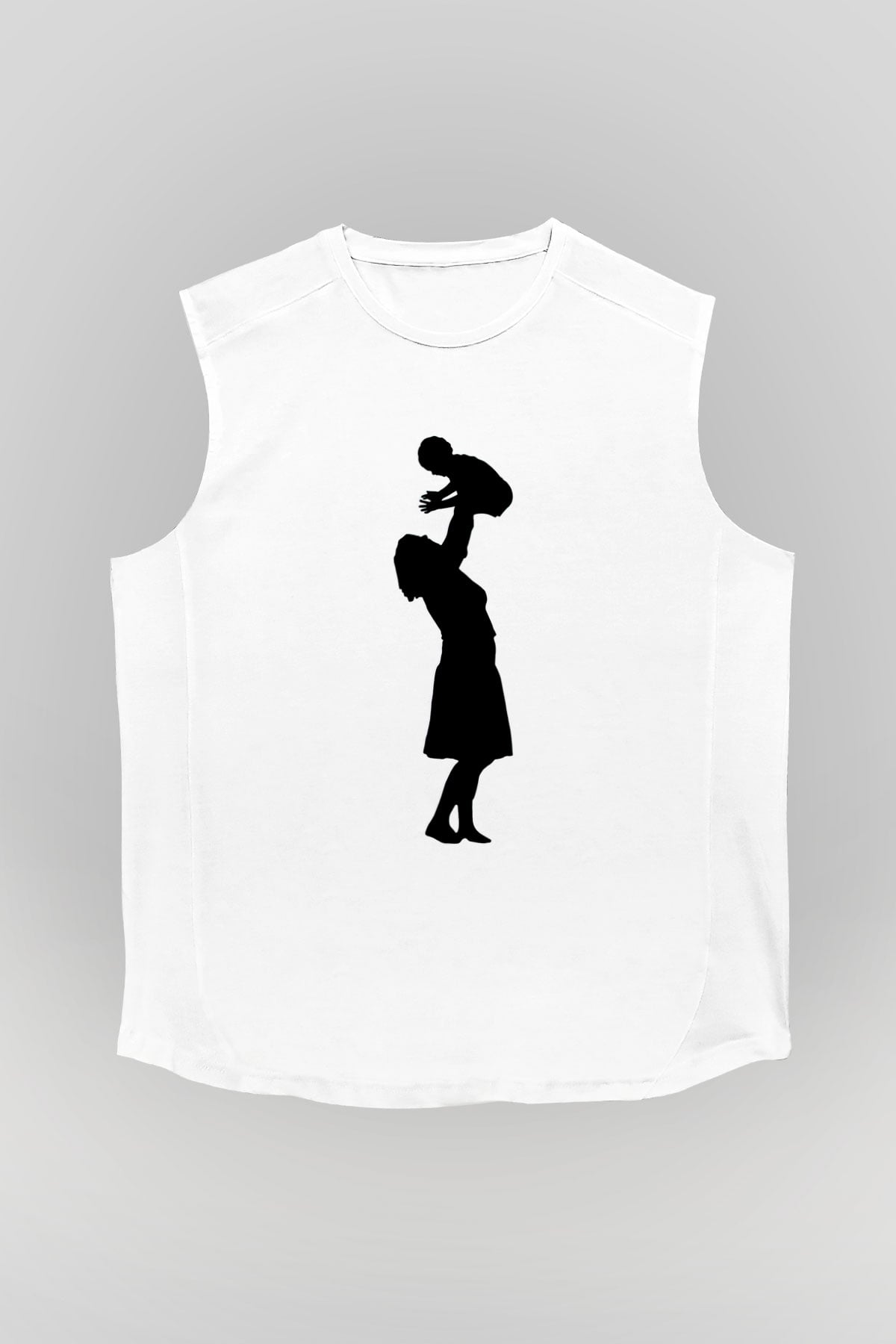 Anneler Günü Baskılı Beyaz Unisex Kolsuz Tişört - Tshirt