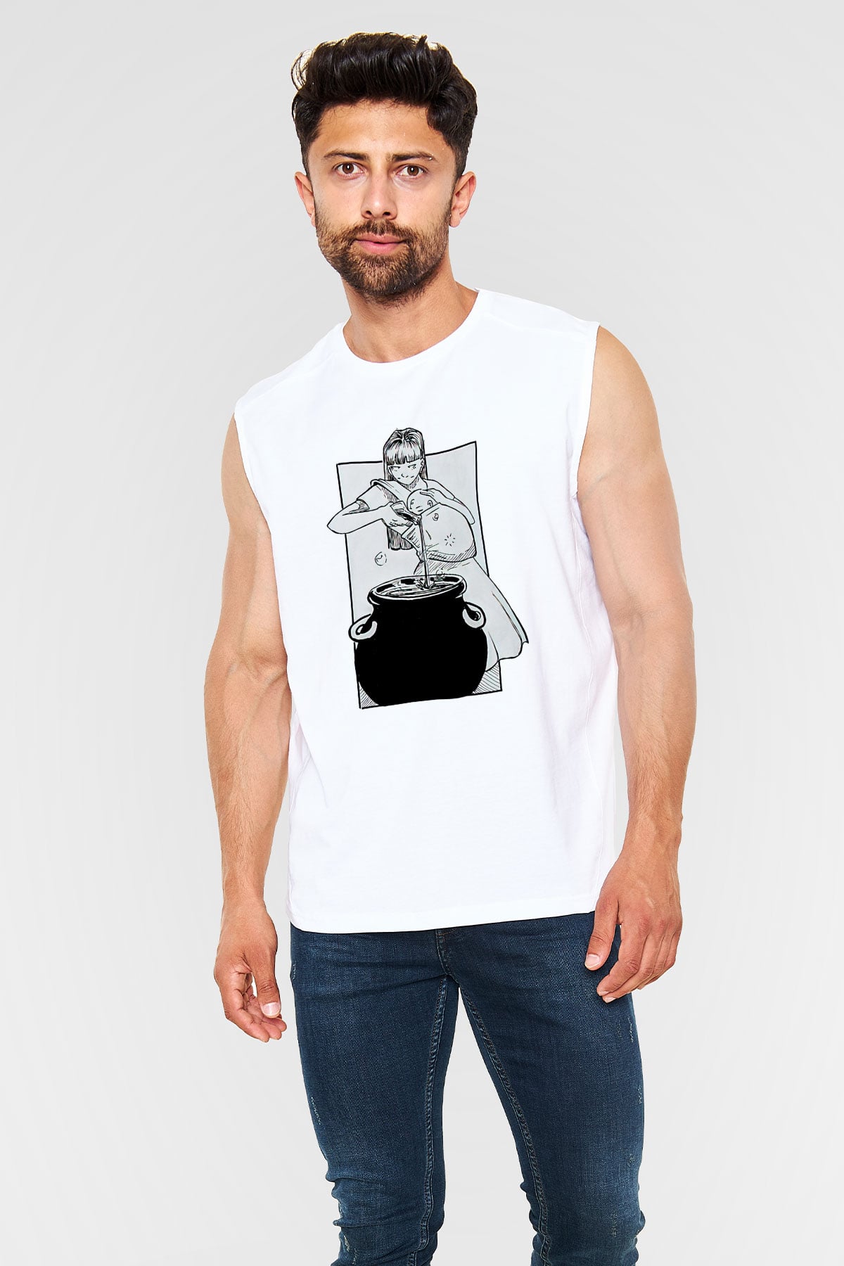 Anneler Günü Baskılı Beyaz Unisex Kolsuz Tişört - Tshirt
