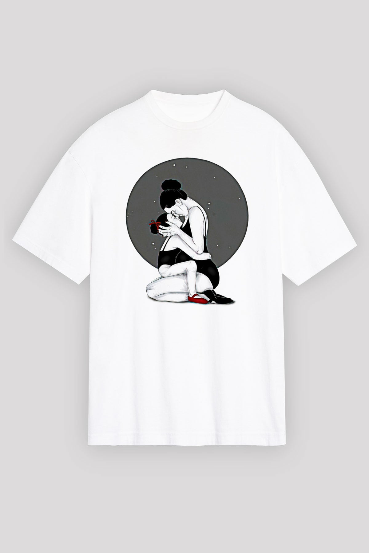 Anneler Günü Baskılı Beyaz Unisex Oversize Tişört - Tshirt