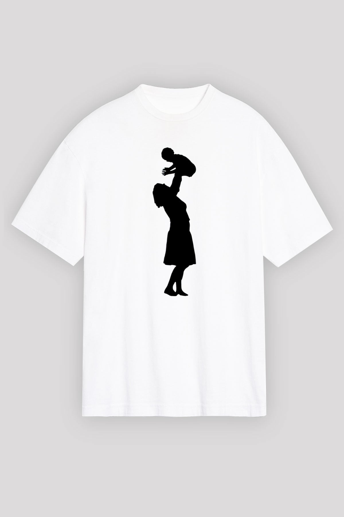 Anneler Günü Baskılı Beyaz Unisex Oversize Tişört - Tshirt