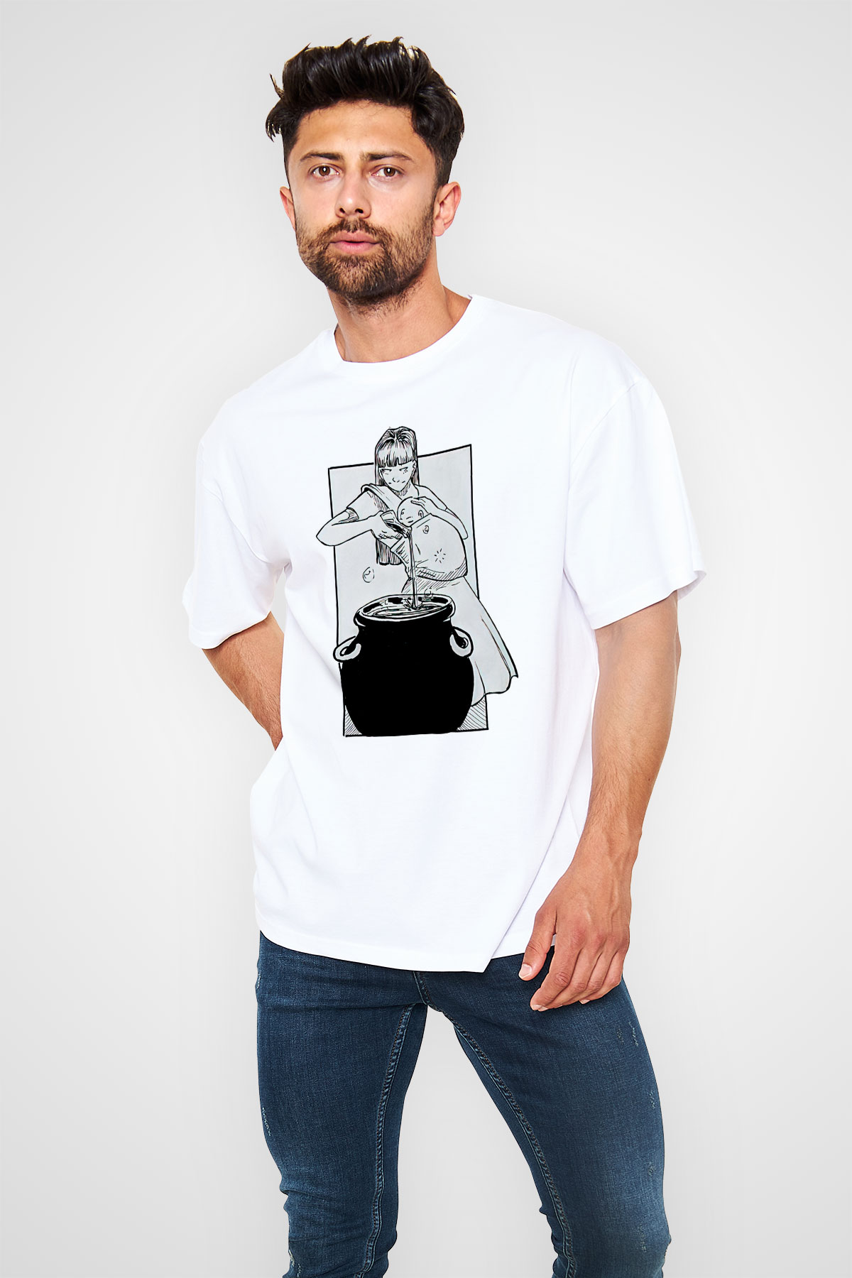 Anneler Günü Baskılı Beyaz Unisex Oversize Tişört - Tshirt