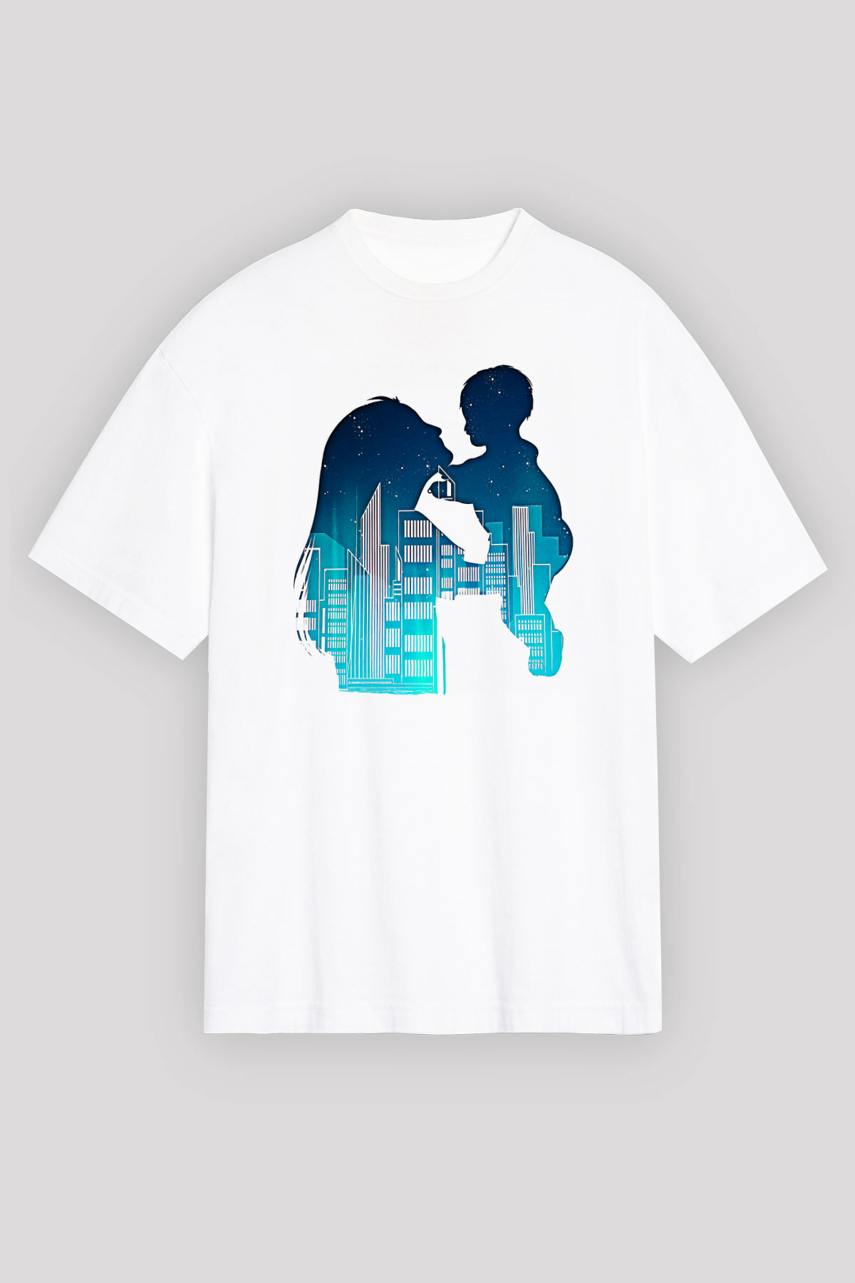 Anneler Günü Baskılı Beyaz Unisex Oversize Tişört - Tshirt