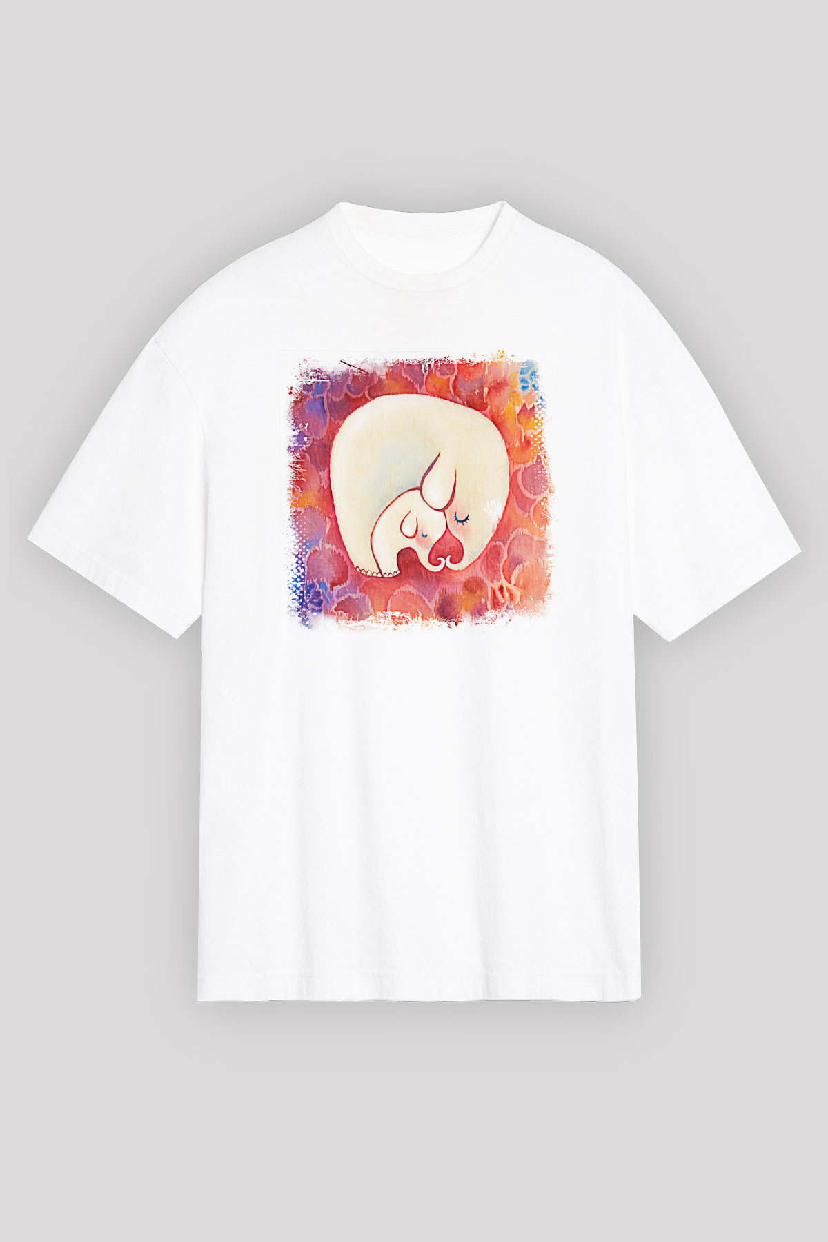 Anneler Günü Baskılı Beyaz Unisex Oversize Tişört - Tshirt