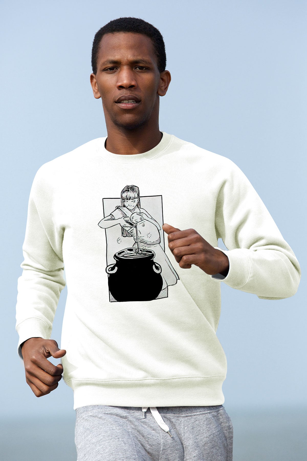 Anneler Günü Baskılı Beyaz Unisex Sweatshirt