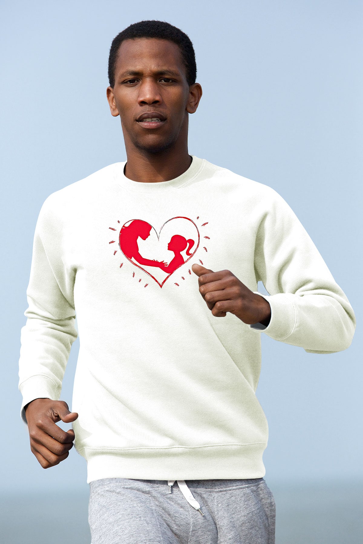 Anneler Günü Baskılı Beyaz Unisex Sweatshirt