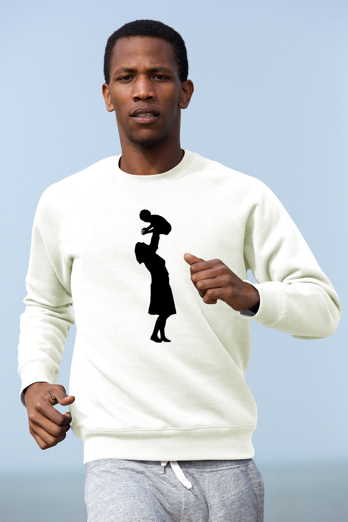 Anneler Günü Baskılı Beyaz Unisex Sweatshirt