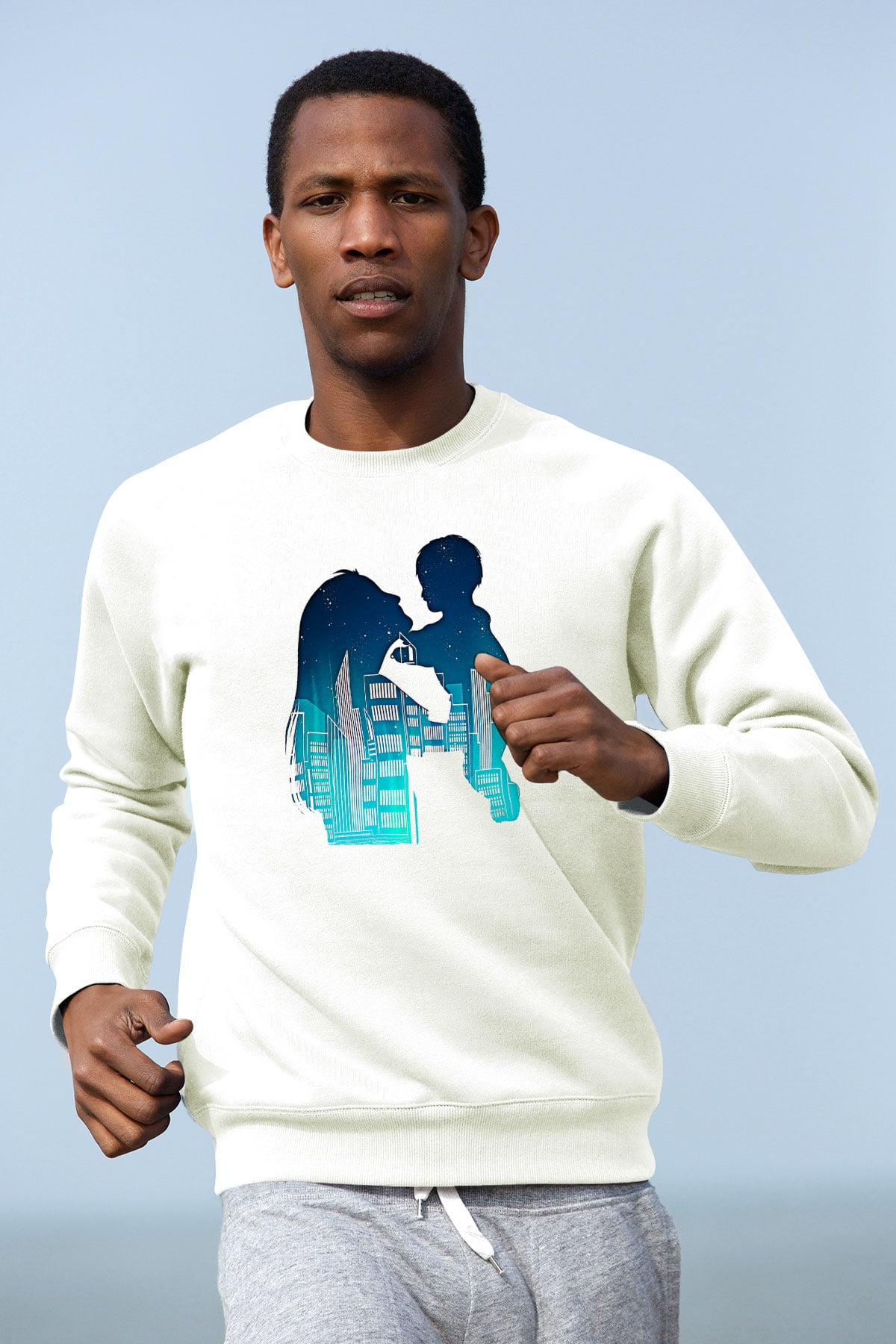 Anneler Günü Baskılı Beyaz Unisex Sweatshirt