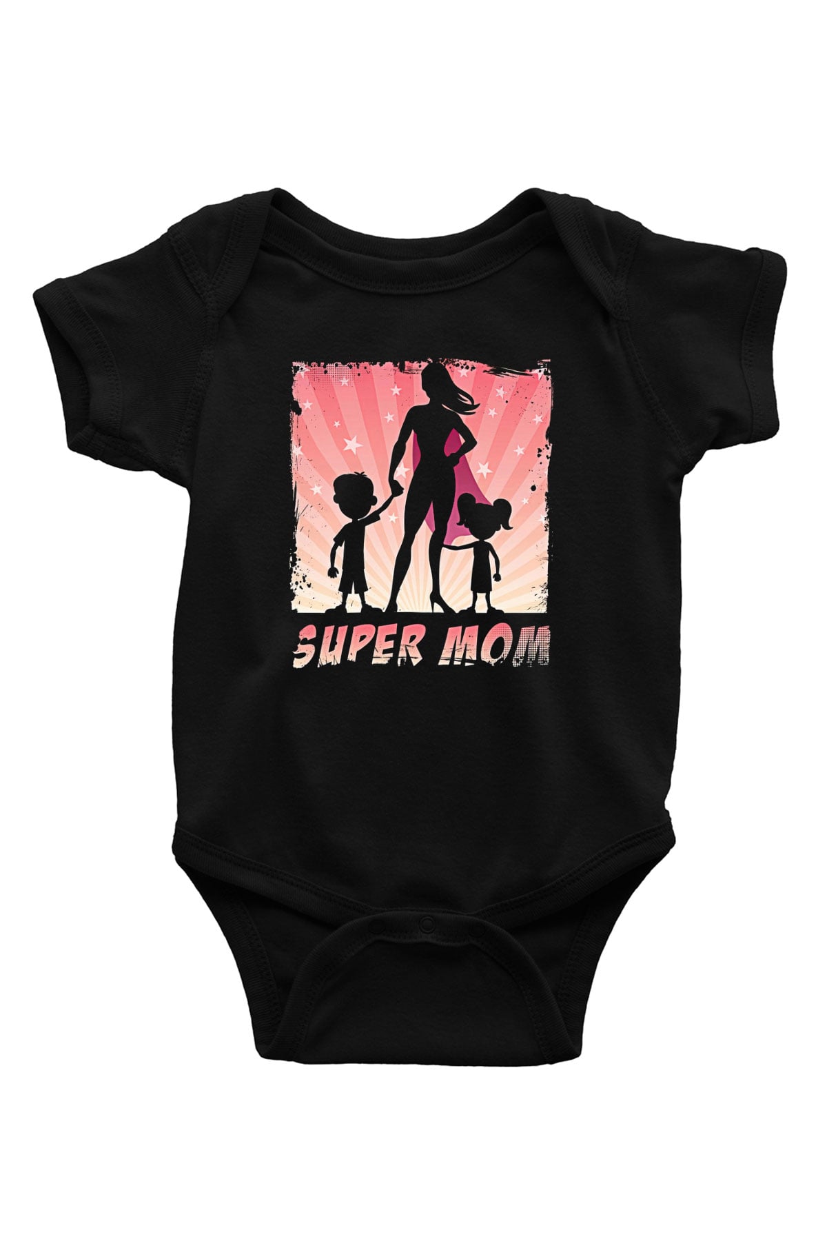 Anneler Günü Baskılı Unisex Siyah Bebek Body - Zıbın