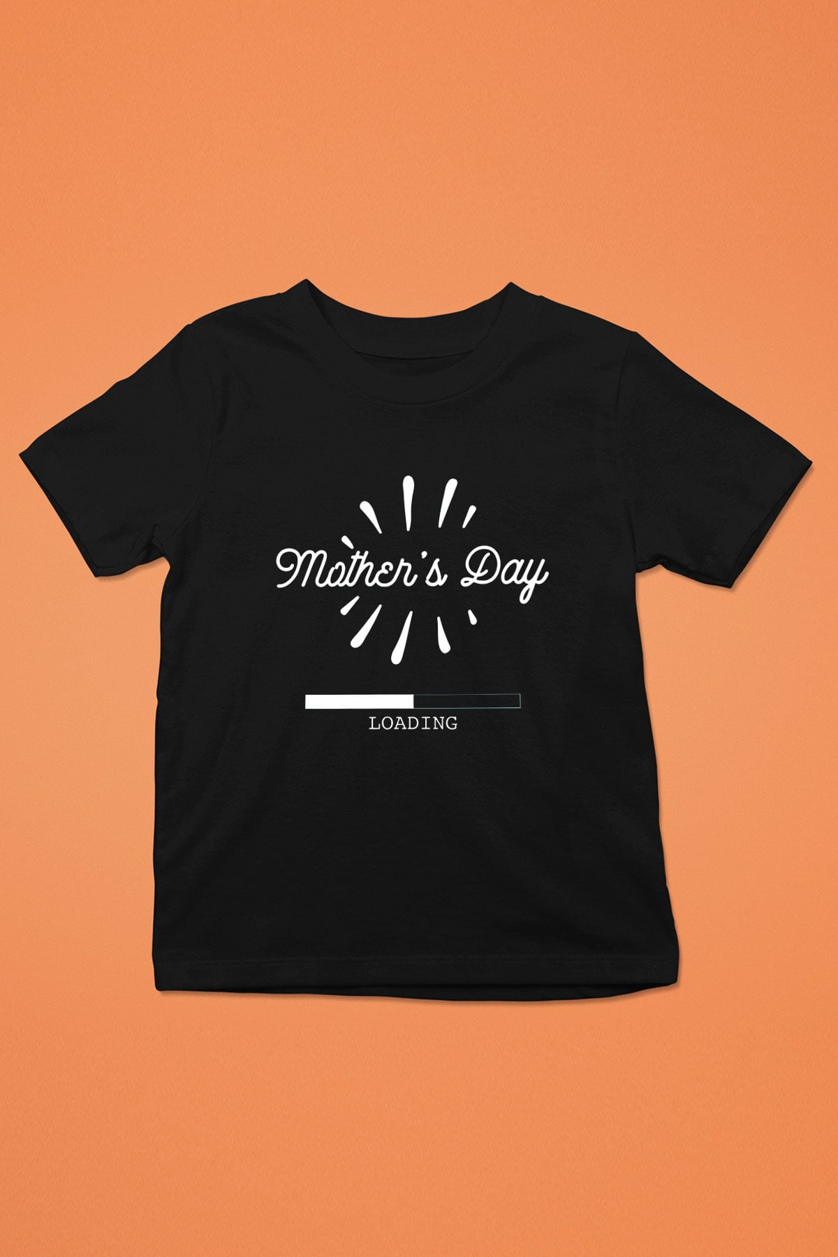 Anneler Günü Baskılı Unisex Siyah Çocuk Tişört - Tshirt