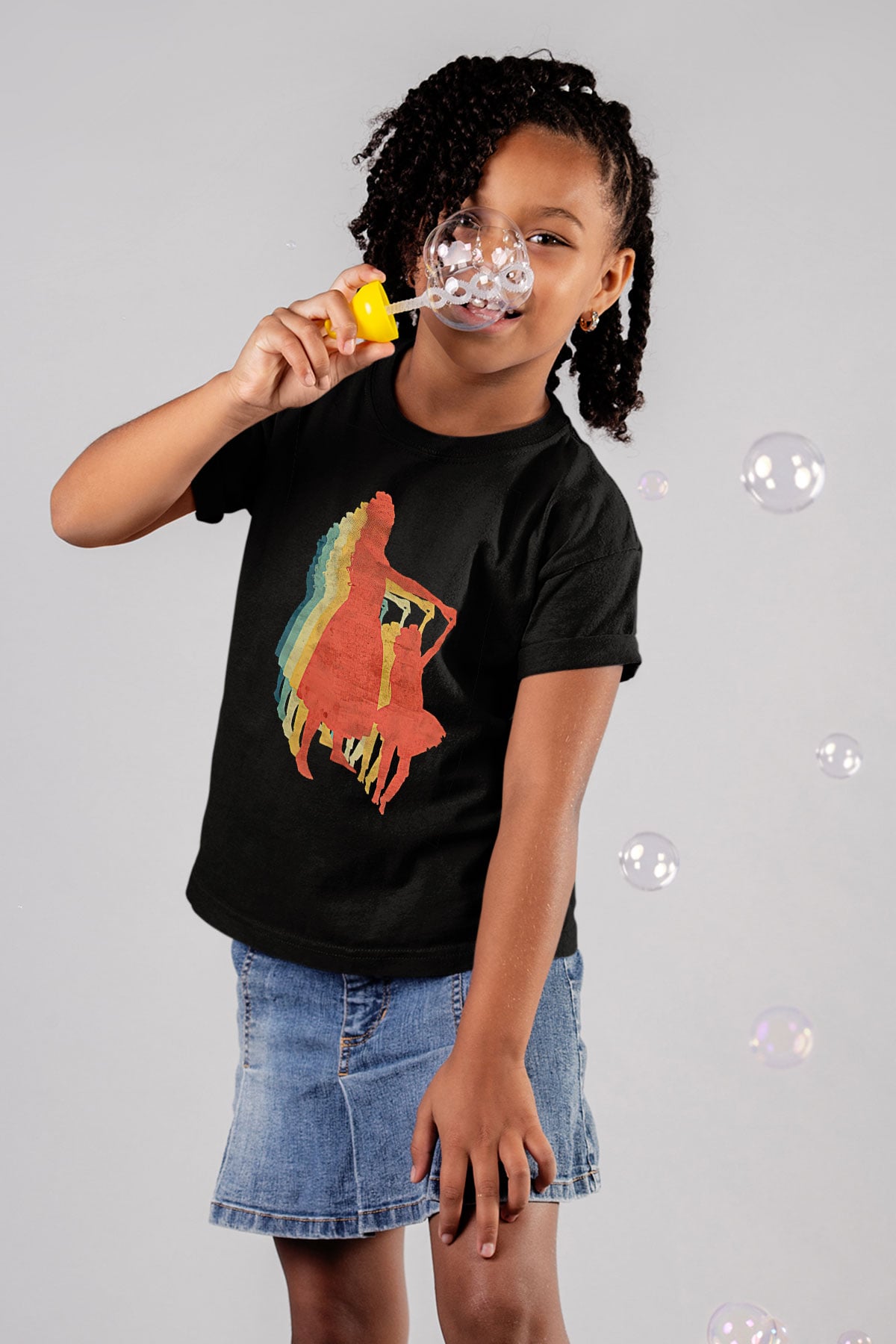 Anneler Günü Baskılı Unisex Siyah Çocuk Tişört - Tshirt