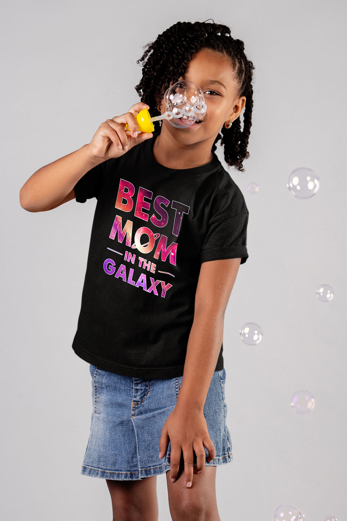 Anneler Günü Baskılı Unisex Siyah Çocuk Tişört - Tshirt
