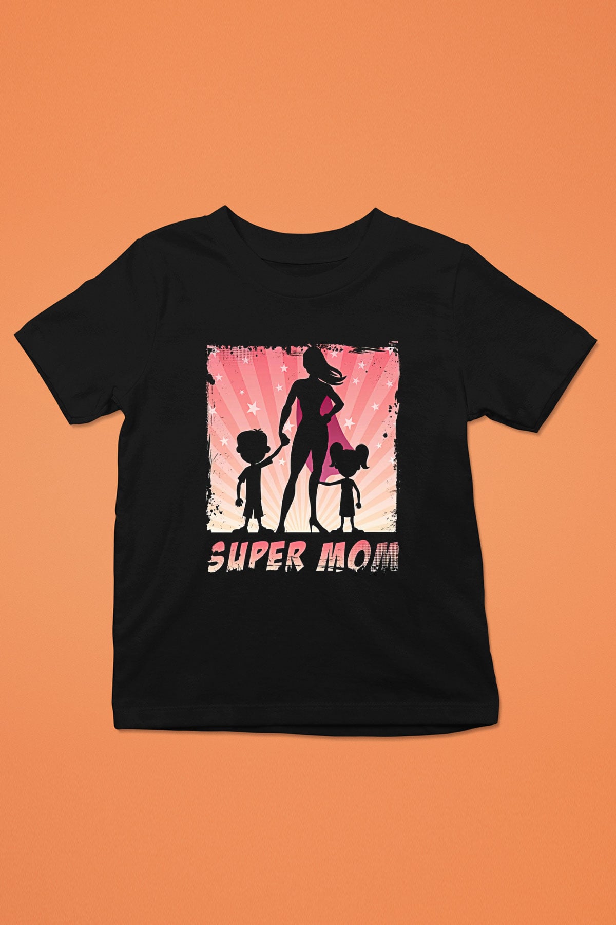 Anneler Günü Baskılı Unisex Siyah Çocuk Tişört - Tshirt