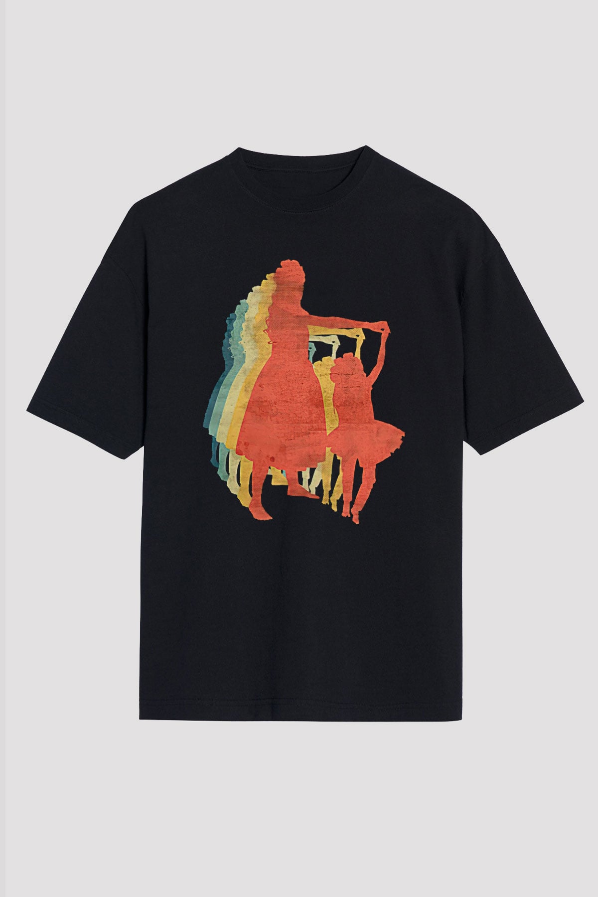 Anneler Günü Baskılı Unisex Siyah Oversize Tişört - Tshirt
